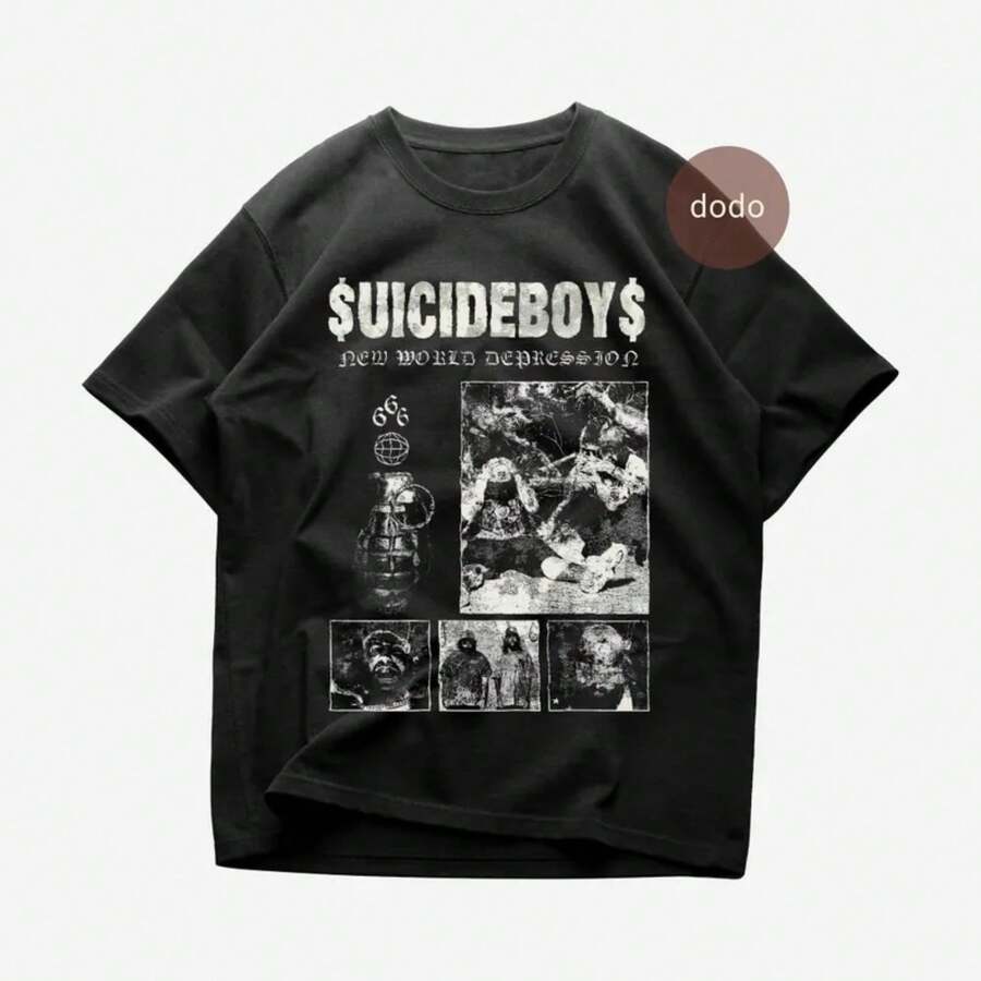 SuicideboysA T-Shirt - Rap Music Shirt - New World Depression Album - SuicideboysA Album Shirt - SuicideboysA Merch - Unisex Rapper Clothing - màu đen - Xem 1