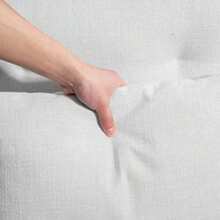 Ergonomic Office Chair With Lumbar Support, High Backrest, Footrest, Swivel And Height Adjustable, Linen Look, Upholstered In Cream White Fabric. - Light Grey - View 7