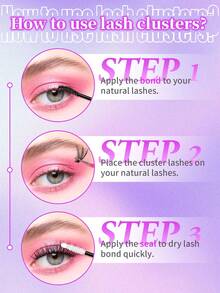 180/160pcs D Curl DIY Eyelash Cluster,40D-100D Cluster Eyelashes, 0.07mm D Curl 8-16mm Mixed Natural Eyelash Extensions, Super Thick And Lengthening Cluster Eyelashes, Curly Single Eyelashes, Thin And Lengthening Eyelashes,Lengthening And Cartoon-Like Appearance Eyelashes, Suitable For Beginners At Home180pcs Extra Thick False Eyelashes, 180pcs Large Capacity - Black - View 6