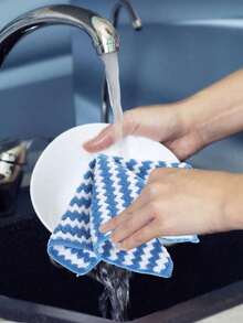 10pcs/5pcs, Kitchen Rag, Cleaning Cloth, Oil-Free Dishwashing Cloth, Multifunctional Cleaning Towel, Household Rag, Kitchen Bathroom Cleaning Towel, Durable Absorbent Towel, Easily Remove Stains And Grease, Cleaning Supplies, Cleaning Gadgets - Thickened Version - View 10