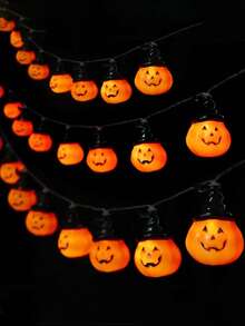 1 pieza Luces Cadena Led Calabaza 3 M decorativas en forma de bombilla Halloween  Guirnalda, alimentadas por USB y batería, Luces decorativas en forma de bombilla LED - Naranja - Ver 4