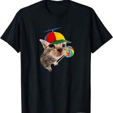 Memes Graciosos De Gatos Tontos - playera de memes con Lollipop - Negro 4 - Ver 1