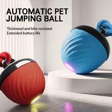 1pc Interactive Smart Dog Ball Toy, Durable Exercise Ball, USB Rechargeable, Tail Rope Movable Ball With Light & Barking Sound, Indoor Pet Rolling Game, Suitable For Medium & Small Dogs, Relieve Boredom & Stimulate Chewing Interest, Random Color - Multicolor - View 3