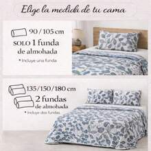 Colcha bouti para Verano y Entretiempo, Colcha para Cama 100% Poliester en Diseño Liso o Estampado, Colcha Cubre Cama Fina para Cama 90/105/135/150/180cm, Suave, Blanco con Funda de Cojín 45x70cm. Entrega a España en 3-5 días. - Multihojas GrisVerde - Ver 4