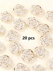 20/50/100/150/200片装亚克力叶子花朵吊坠，透明叶子吊坠，适用于珠宝制作、手链、项链、耳环等。 - 彩色 - 查看 16