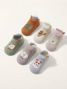 6 Pairs Cartoon Cute Ankle Socks With Animal Patterns For Babies And Children - Multicolor - View 7