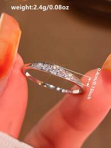 1pc Fashion Cubic Zirconia Ring For Women, Suitable As Valentine's Day Gift, Wedding Anniversary Party Wear - 1# - View 5