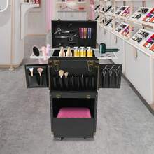 Portable Rolling Makeup Stylist Makeup Train Hair Salon Case Clipper Trimmer Box - Default - View 4