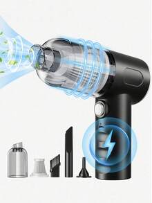 1pc Mini Powerful Car Vacuum Cleaner, Wireless Home Cleaning Robot, Combines Blowing And Suction Functions, Suitable For Home, Keyboard, Sofa And Wet/Dry Cleaning; Vacuum Cleaner Accessories, Cleaning Supplies And Small Appliances. - A - View 1