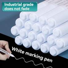 Bộ 10 bút dạ quang trắng không phai, khô nhanh, chống thấm nước, mực gốc dầu dung lượng cao, chống phai màu, thích hợp cho học sinh và nghệ sĩ. - trắng - Xem 10