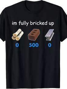 Im Fully Bricked Up T Shirt |   Youth Sport Style Tee, Comfortable,  Streetwear For Men, Perfect For Training, Running, And Everyday Outfits, Crew Neck, All-Season, Vintage Style - màu đen - Xem 1