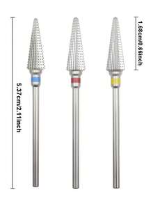 1 pieza o 5 piezas Brocas de taladro de uñas de carburo de tungsteno extendidas con estuche de almacenamiento, vástago de 3/32 pulgadas, brocas de taladro de uñas profesionales, adecuadas para pulir uñas, eliminación rápida de gel en espacios de uñas, ideal para salones de belleza, reuniones con amigos y técnicos de uñas profesionales - Multicolor - Ver 4
