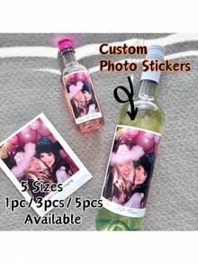 Adesivi fotografici personalizzati, regali di etichette per vino e champagne, etichette fotografiche personalizzate, regali per il 21° compleanno, adatti per compleanni, damigelle, anniversari, varie feste, fidanzamenti, regali di coppia - Multicolore - Visualizzare 1