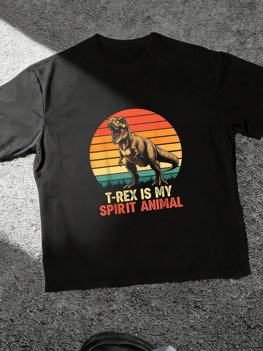 T-Rex Is My Spirit Animal  Dinosaur Fan Retro - Đen 5 - Xem 1