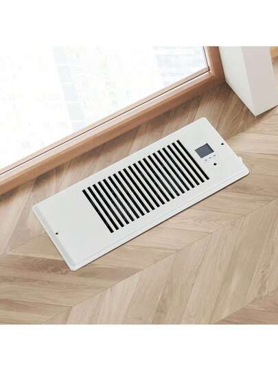 Register Booster Fan, Quiet Vent Booster Fan Fits 4" X 12" Register Holes, With Remote Control And Thermostat Control, Adjustable Speed For Heating Cooling Smart Vent, White