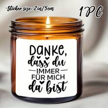 1pc 2in German Candle Sticker - "Thank You For Always Being There For Me" - Waterproof & Sunlight Resistant, Perfect Mother's Day Gift, Elegant Festive Candle Decor With Heart Accents, Vinyl Material, Ideal For Home Or Special Occasions, Decorative Text Design| Sleek Modern Look - 1pc - 查看 7