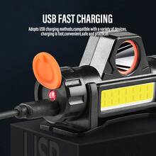 LiHangStar 1/2/4pcs Outdoor Super Bright LED Headlamp, USB Rechargeable Front Light, Adjustable Lighting Angle, Magnetic Headlamp Flashlight, Suitable For Camping, Running, Fishing, Emergency - High-brightness Headlamp - View 6