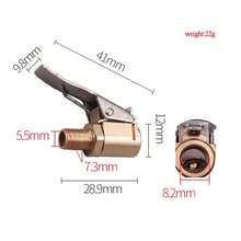 Conector de válvula de bomba de inflado de neumáticos de coche, portabrocas de aire, Clip de neumático, adaptador de bloqueo, boquilla de aire, pieza de válvula de rueda de neumático de latón HBMQ - 3 - Ver 9