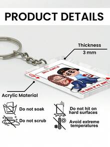 Catygift 定制情侣钥匙扣，个性化卡通情侣插画钥匙扣，情侣主题礼物，情人节礼物，周年纪念礼物，独一无二的个性化情侣钥匙扣，定制卡通钥匙扣 - As Shown - 查看 16