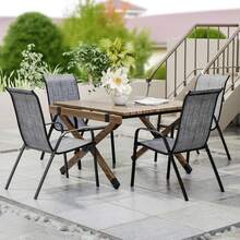 Set Of 4 Folding Chairs, Balcony Chairs, Aluminium Garden Chair, Aluminium Camping Chair, Black - 灰色 - 查看 2