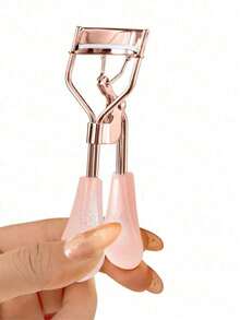 Eyelash Curler With Sparkle Rhinestone Glitter Handle Gentle Curling Effect Comes With Replacement Pads Ideal For Daily Makeup Work Party Travel Use Perfect For Makeup Beginners Office Ladies Beauty Enthusiasts As A Practical Beauty Tool Limited One Per Order - 粉色 - 查看 2