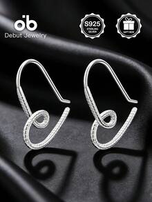 一对S925纯银心形耳环，低过敏性，经典设计，高品质珠宝礼品，适合日常佩戴和派对场合，情人节礼物，附赠礼盒 - 心形耳環 - 查看 4