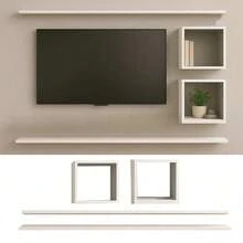 Estante Pared Flotante Para Tv Moderno Y Minimalista 120cm - Blanco - Ver 4