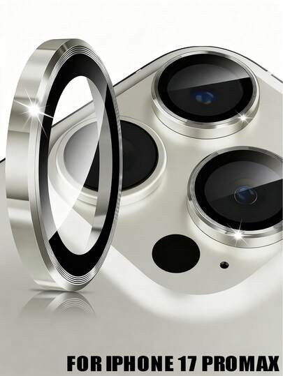 银色三芯CD图案高清手机摄像头镜头保护膜，兼容 11/12/13/14/15/16/17 Air/17 Pro/17 Pro Max