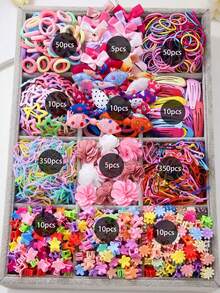 534pcs New Teen Hair Accessories Set, Sweet Princess Fashion Decorations Combo, Best Holiday Party Gift For Sisters, Teen, Friends - Multicolor - View 9