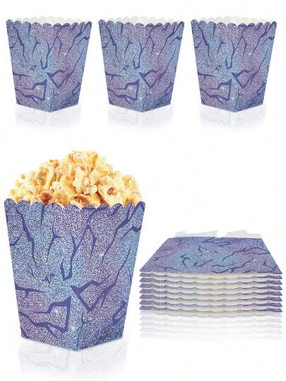 10个/30个/50个装韩流音乐主题纸质爆米花盒，一次性纸质零食容器，女孩生日派对装饰品