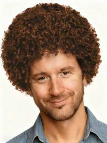 8 Inch Men's Curly Synthetic Wig, Heat Resistant, Fluffy & Natural, Versatile Fashion Wig Suitable For Daily Wear And Costume Parties - Multicolor - View 10