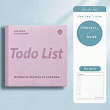 口袋大小的自律伴侣：轻松征服待办事项清单的快乐指南 - 紫色、咖啡色、蓝色、粉色PU皮革封面，小巧优雅的计划本，双面日记本，办公学习必备，皮革计划本，时间管理日程表，自律卡片，便携式笔记本 - 方形 - 查看 13