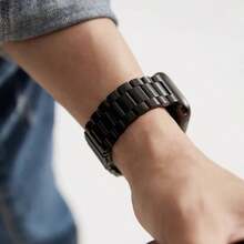 Metal Wide Band, Compatible With 38mm, 40mm, 41mm, 42mm, 44mm, 45mm And 49mm Bands, Fits 11/10/9/8/7/6/5/4/3/2/1 SE Ultra Series, Stainless Steel Strap For Men And Women, Available In Silver, Starlight And Black - Multicolor - View 2