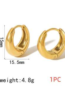 3件套18K镀金抛光不锈钢水滴形耳环 | 简约时尚，光滑弧形镀金，适合婚礼、新娘送礼会、单身派对、订婚、周年纪念、约会之夜、日常佩戴，是送给准新娘、妻子、伴娘的理想个性化礼物 - 18K - 查看 5