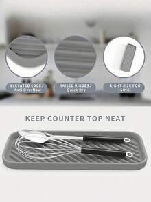 1pc Silicone Sponge Holder, Silicone Sink Organizer Tray, Soap Dispenser - Multiple Styles - View 4