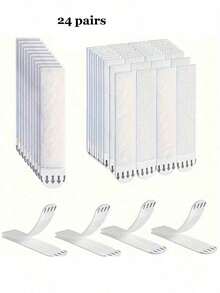 12/24 piezas de cinta adhesiva para fijar marcos, instalación sin daños, pegatina mágica de doble cara, conveniente para quitar e instalar, adecuada para controles remotos, marcos de fotos, enchufes, etc. - multicolor - Ver 18