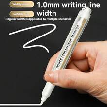 Bộ 10 bút dạ quang trắng không phai, khô nhanh, chống thấm nước, mực gốc dầu dung lượng cao, chống phai màu, thích hợp cho học sinh và nghệ sĩ. - trắng - Xem 3