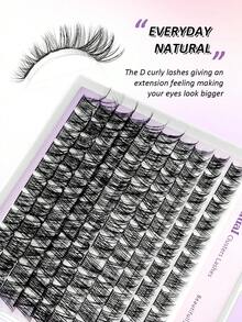 Rikuaild 110pcs Natural Lengthening Lash Clusters, D Curl Flared Individual Lashes, 8-16mm Mixed Length, Natural Long Fake Eyelashes, Creates Natural Makeup Look - D - View 6