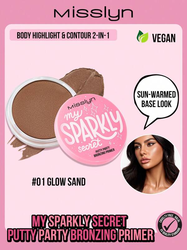 MISSLYN-PUTTY PARTY BRONZING PRIMER, Primer Bronzant, Bronzer Pâteux Lumineux, Léger, Bronzer Beurré, Hydratant, Bronzer Pour Un Contour Radieux Et Naturel, Un Éclat Sculpté Et Bronzé, Port Toute La Journée, Longue Tenue, Se Mélange Facilement, Sculpte Les Joues, Multi-Usage, Bronzer Visage Superposable Pour Un Modelage Facile, Application Impeccable, Très Pigmenté, Parfait Pour La Fête Et La Plage