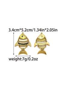 1pc/Pack 304 Stainless Steel Hollow Fish Design Oil Drop Pendant, Fashionable Versatile Accessory Keychain - Oil Dripping Fish Accessories - View 8