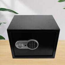 Box Black Steel Pressure Resistant Scratch Resistant Cabinet Security Box with Digital Keypad and Keys for Documents Jewelry Cash - C - Ver 3