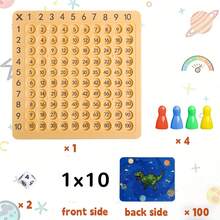 1 Set Montessori Multiplication Board Game, Children's Multiplication Math Board Game, Interactive Math Tabletop Game For Kids 3+ Years Old, Basic Math Skills Educational Toy, Back To School Gift - Multicolor - View 4