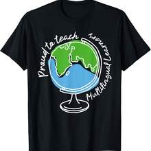 Camiseta de regreso a clases para maestros "Orgullosos de enseñar a estudiantes multilingües" - Negro-3 - Ver 1
