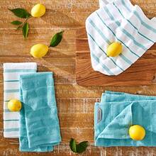 KitchenAid Albany Kitchen Towel Set 4-Pack 16"X26" Aqua/White - Aqua - View 2