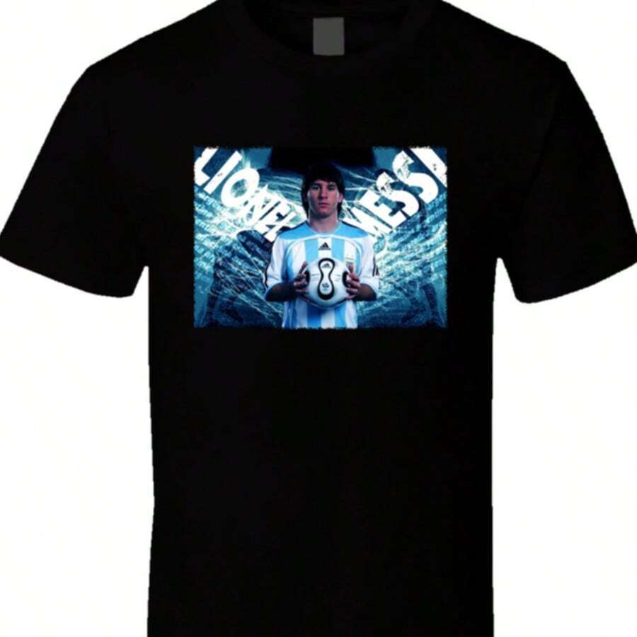 Lionels Messis Soccer Argentina World Cup T Shirt - màu đen - Xem 1