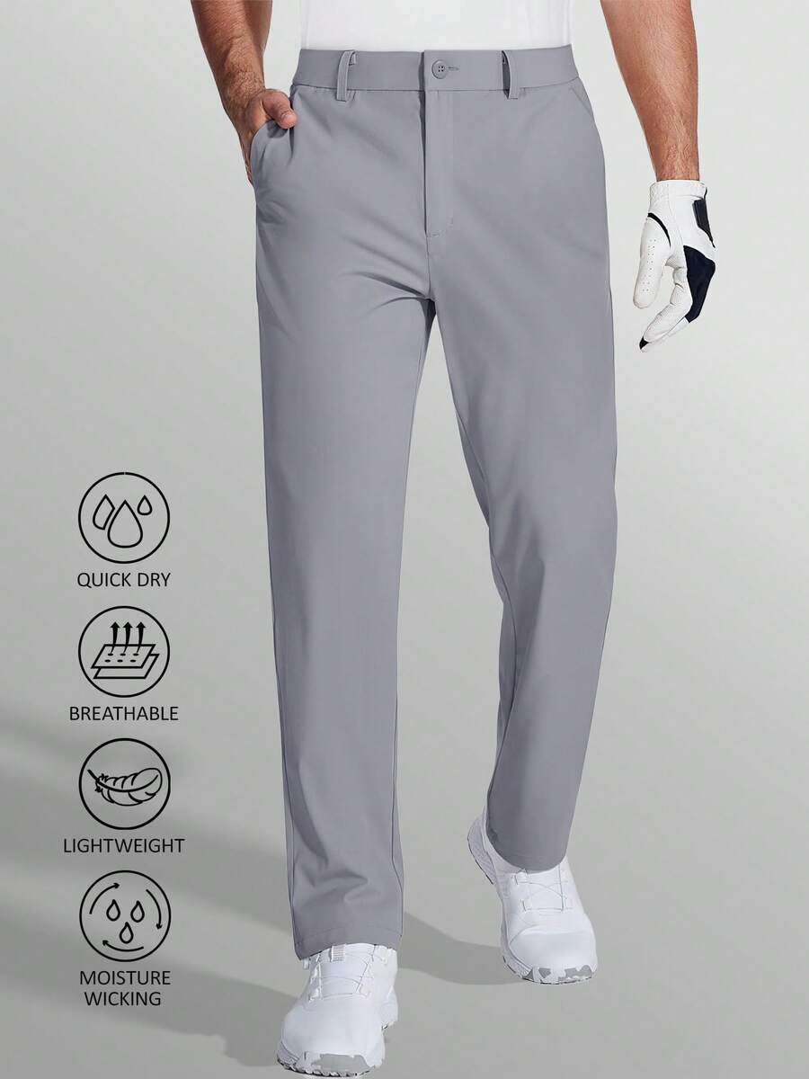 KEFITEVD Men's Golf Pants Stretch Dress Pants Quick Dry Water Resistant Lightweight Flat Front Work Pants Moisture Wicking - Màu Xám nhạt - Xem 1