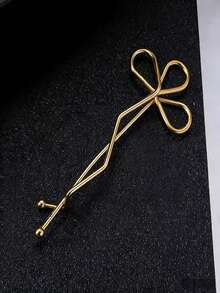 3pcs Metal Texture Side Clip, Minimalist Elegant Bangs Hair Clips For Women - Multicolor - View 4