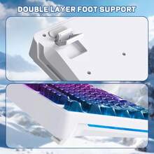 ATTACK SHARK * FREEWOLF M95 透明薄膜机械键盘，带 RGB 背光，94 个静音按键，26 键无冲突，适合 PC 游戏玩家，2026 年节日和新年礼物 - 黑/白 - 彩色 - 查看 8