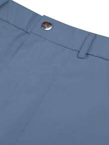 Pantalones largos prácticos, de múltiples bolsillos, con botones y cremallera, elegantes y sencillos, de estilo casual para uso diario, trabajo, conciertos, bailes de graduación, deportes, fiestas, regreso a clases, oficina, vacaciones en la playa, aeropuerto, Año Nuevo, Día del Maestro, primavera, verano, otoño e invierno - Azul - Ver 4