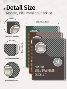 BUBU Monthly Budget Planner Book, 8.4" * 5.5" Undated Bill Payment Notebook Journal With 52 Weeks For Income, Debt, Saving, Expense And Bill Tracker Organizer,School Home Office Supplies - Budget Book - Brown - View 5